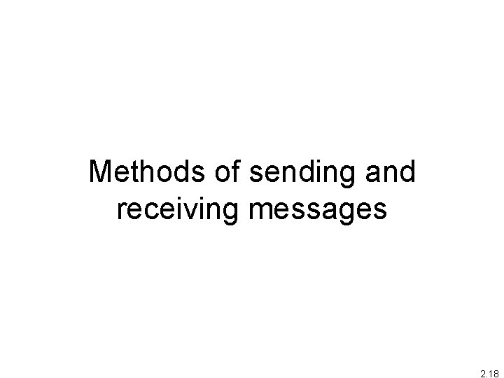 Methods of sending and receiving messages 2. 18 