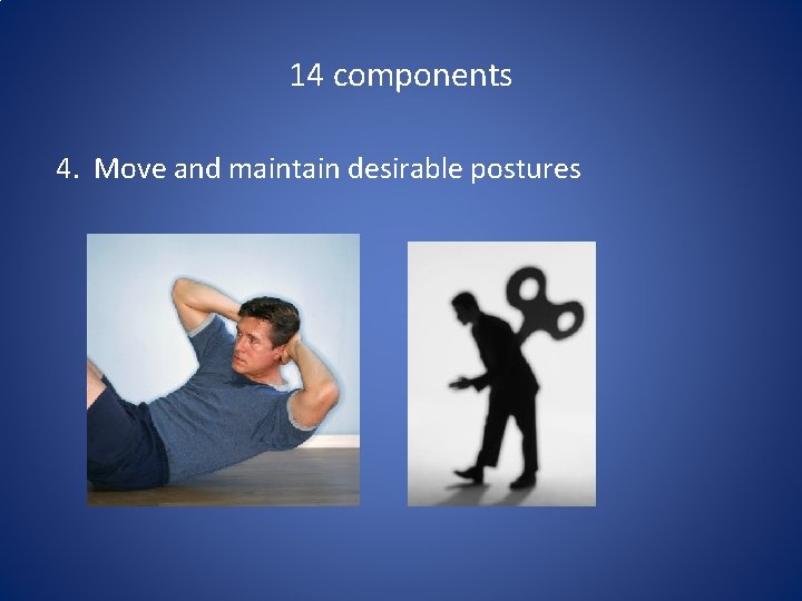 14 components 4. Move and maintain desirable postures 