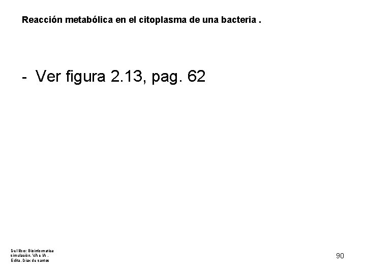 Reacción metabólica en el citoplasma de una bacteria. - Ver figura 2. 13, pag.