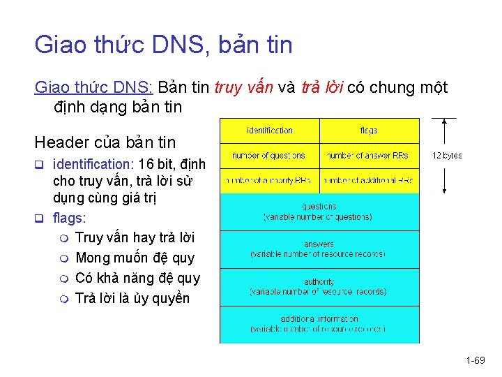 Giao thức DNS, bản tin Giao thức DNS: Bản tin truy vấn và trả