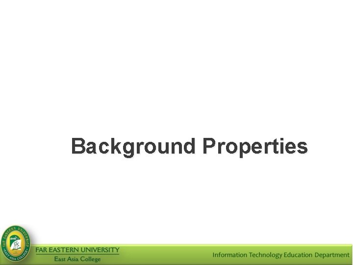 Background Properties 