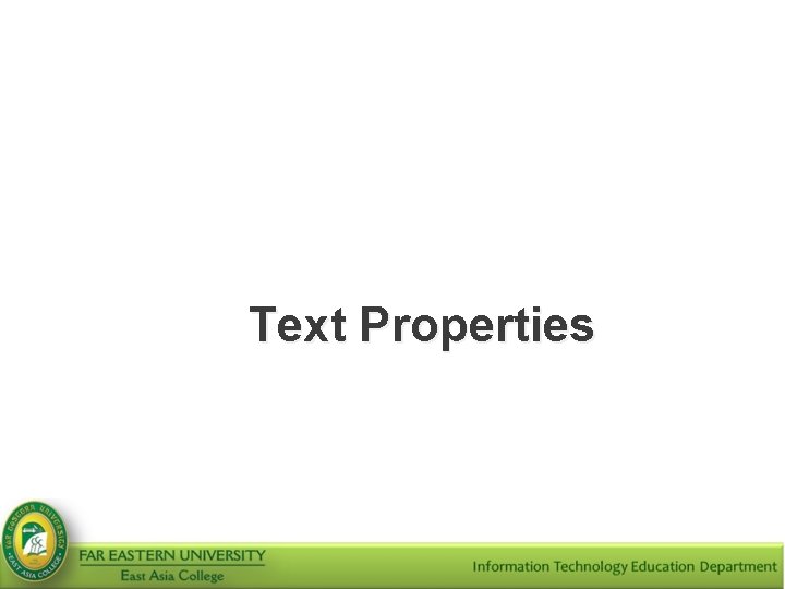 Text Properties 