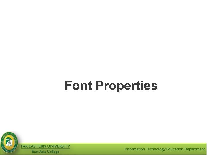 Font Properties 