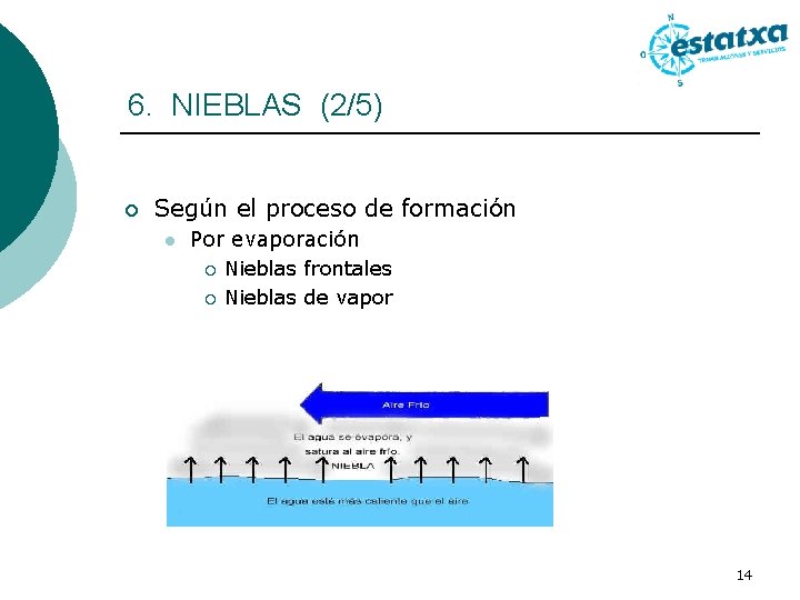 6. NIEBLAS (2/5) ¡ Según el proceso de formación l Por evaporación ¡ ¡