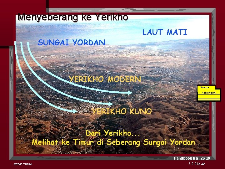 Menyeberang ke Yerikho SUNGAI YORDAN LAUT MATI YERIKHO MODERN Yosua Yerikho/Ai YERIKHO KUNO Dari