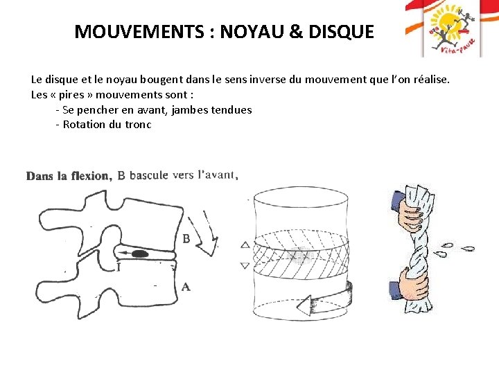 MOUVEMENTS : NOYAU & DISQUE Le disque et le noyau bougent dans le sens