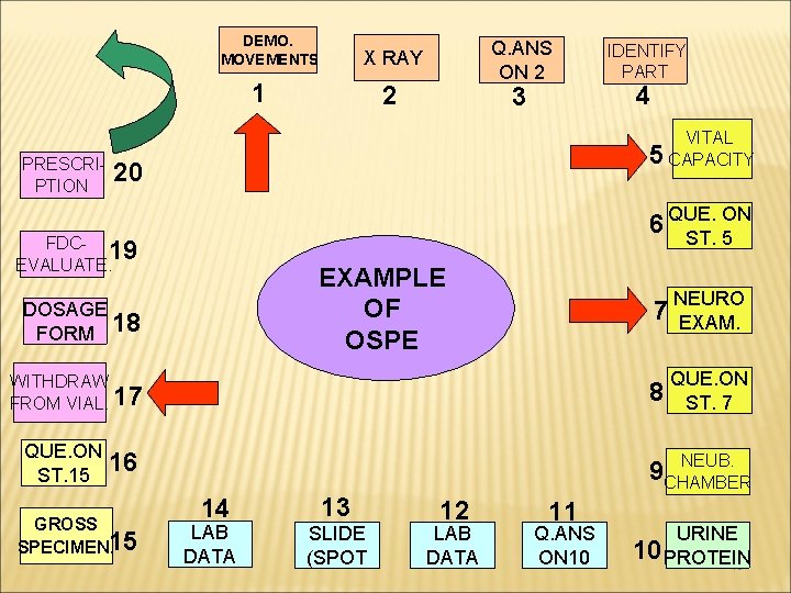 DEMO. MOVEMENTS 1 PRESCRIPTION Q. ANS ON 2 X RAY 2 3 20 ON