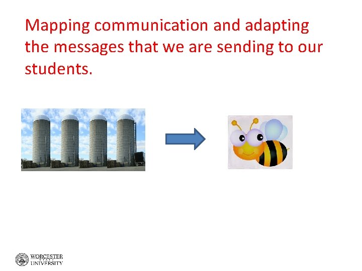 Mapping communication and adapting the messages that we are sending to our students. 