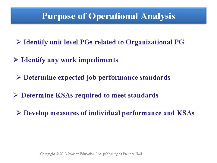 Purpose of Operational Analysis Ø Identify unit level PGs related to Organizational PG Ø Purpose of Operational Analysis Ø Identify unit level PGs related to Organizational PG Ø