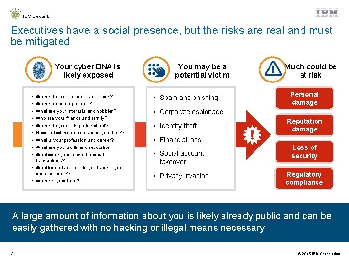IBM Security Executives have a social presence, but the risks are real and must