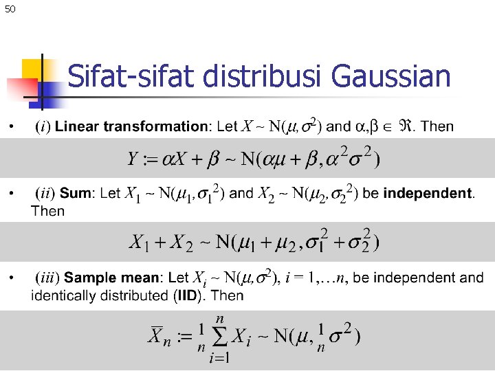 50 Sifat-sifat distribusi Gaussian 