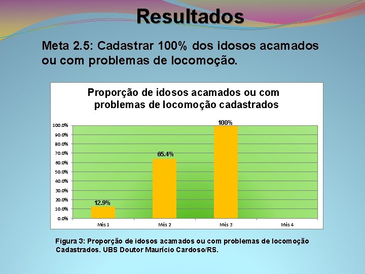 Resultados Meta 2. 5: Cadastrar 100% dos idosos acamados ou com problemas de locomoção.