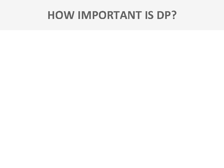 HOW IMPORTANT IS DP? 