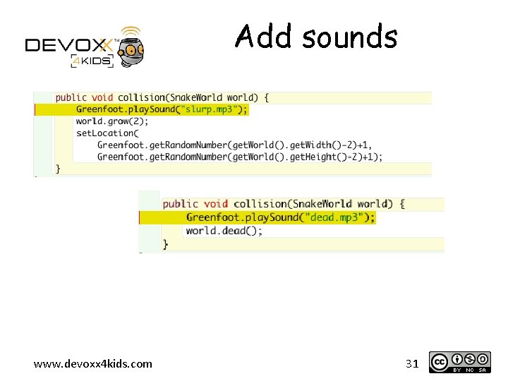 Add sounds www. devoxx 4 kids. com 31 