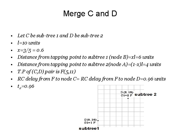 Merge C and D • • Let C be sub-tree 1 and D be