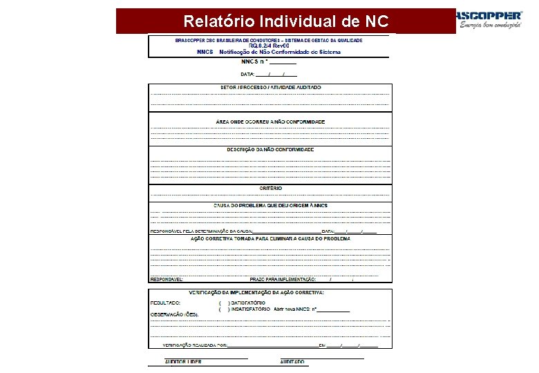 Relatório Individual de NC 