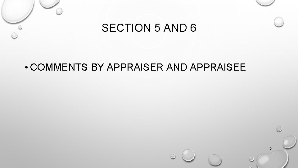 SECTION 5 AND 6 • COMMENTS BY APPRAISER AND APPRAISEE 34 