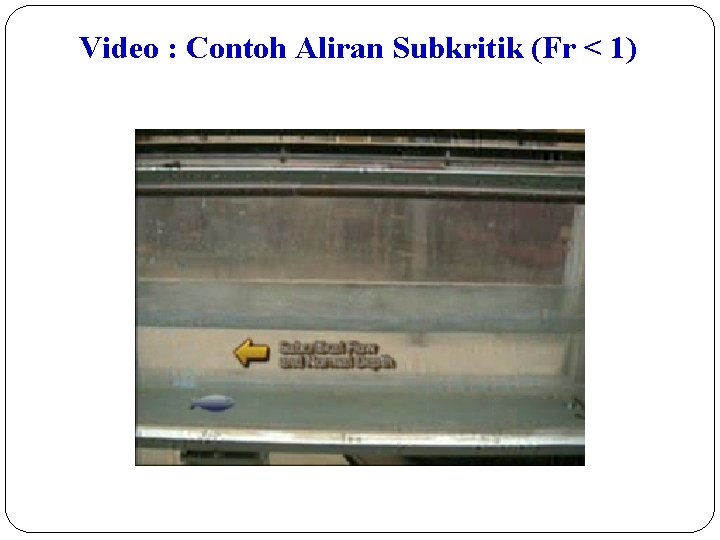 Video : Contoh Aliran Subkritik (Fr < 1) 