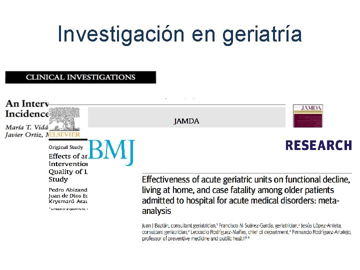 Investigación en geriatría 