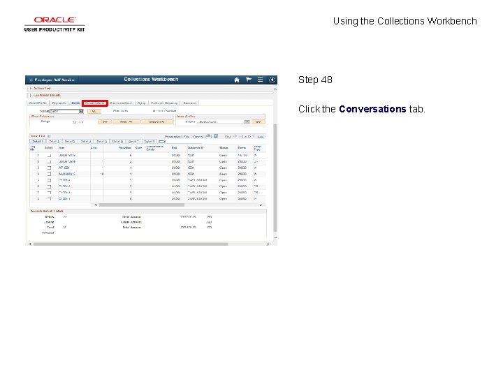 Using the Collections Workbench Step 48 Click the Conversations tab. 