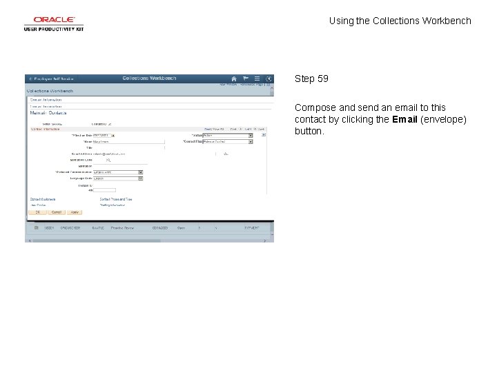 Using the Collections Workbench Step 59 Compose and send an email to this contact