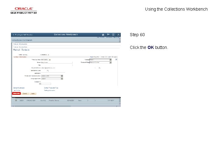 Using the Collections Workbench Step 60 Click the OK button. 