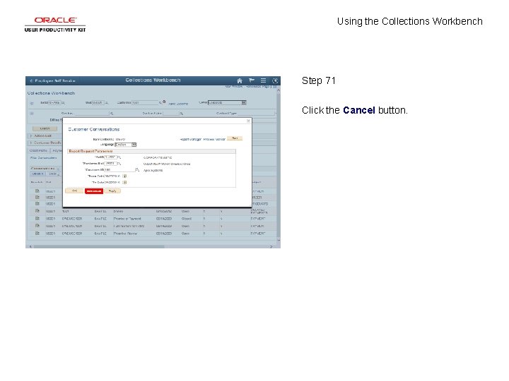 Using the Collections Workbench Step 71 Click the Cancel button. 