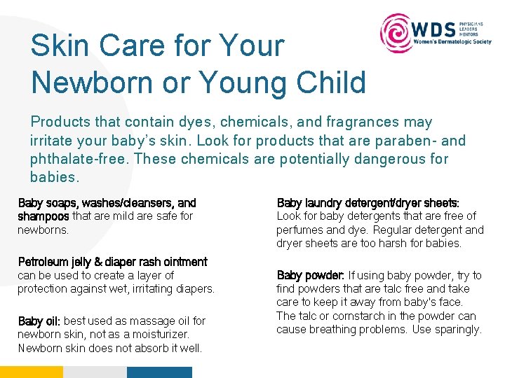 Skin Care for Your Newborn or Young Child Your Logo Here Products that contain