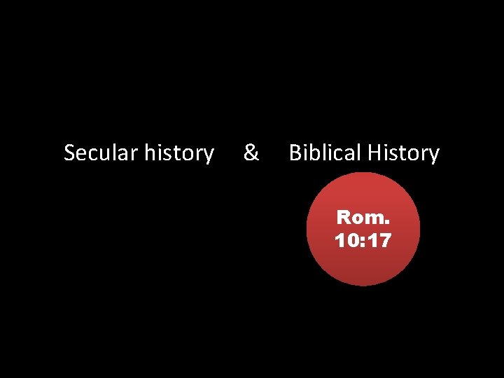 Secular history & Biblical History Rom. 10: 17 