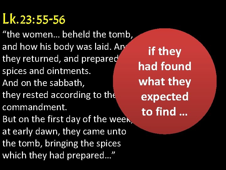 Lk. 23: 55 -56 “the women… beheld the tomb, and how his body was