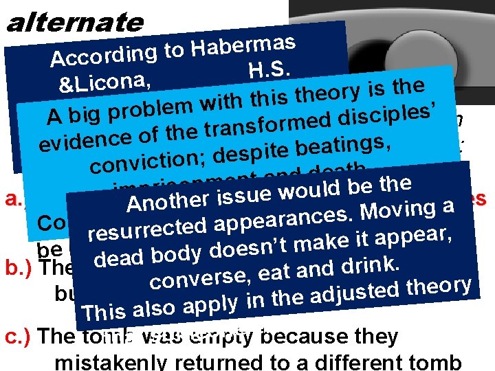 alternate s a m r e b a H explanations According to . S.