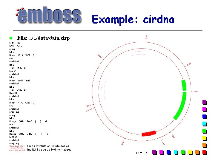 Example: cirdna n File: . . /data/data. cirp Start 1001 End 4270 group label Example: cirdna n File: . . /data/data. cirp Start 1001 End 4270 group label