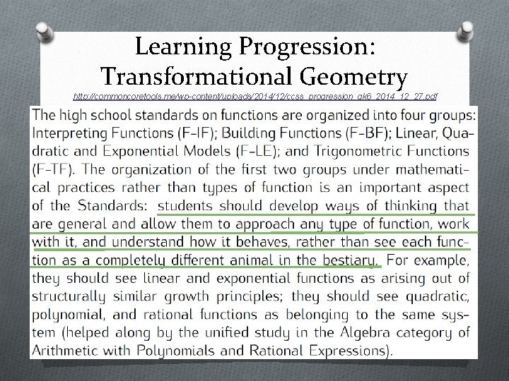 Learning Progression: Transformational Geometry http: //commoncoretools. me/wp-content/uploads/2014/12/ccss_progression_gk 6_2014_12_27. pdf Learning Progression: Transformational Geometry http: //commoncoretools. me/wp-content/uploads/2014/12/ccss_progression_gk 6_2014_12_27. pdf