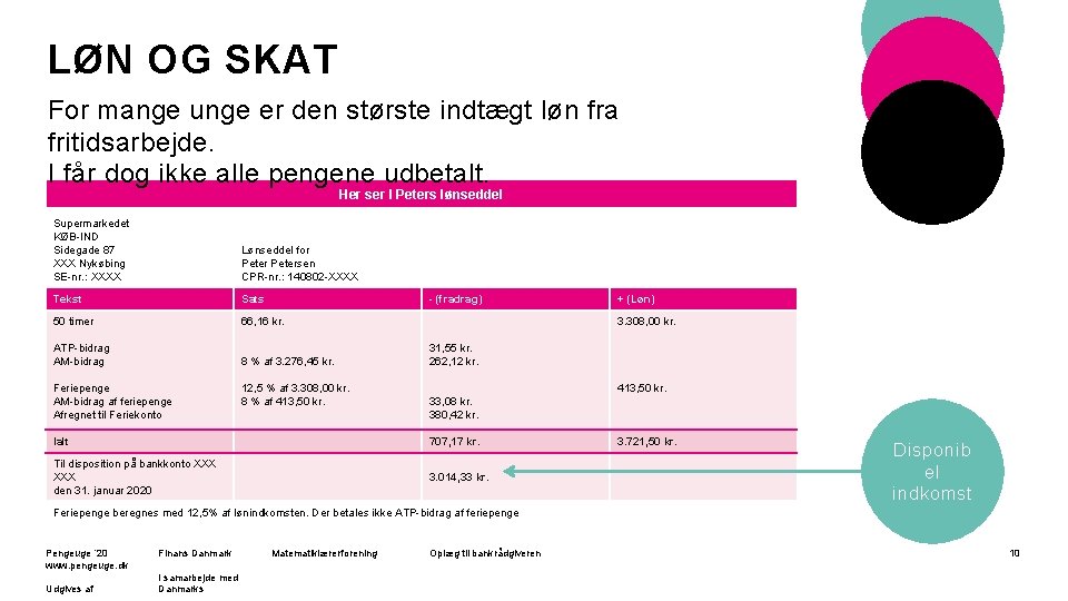 LØN OG SKAT For mange unge er den største indtægt løn fra fritidsarbejde. I