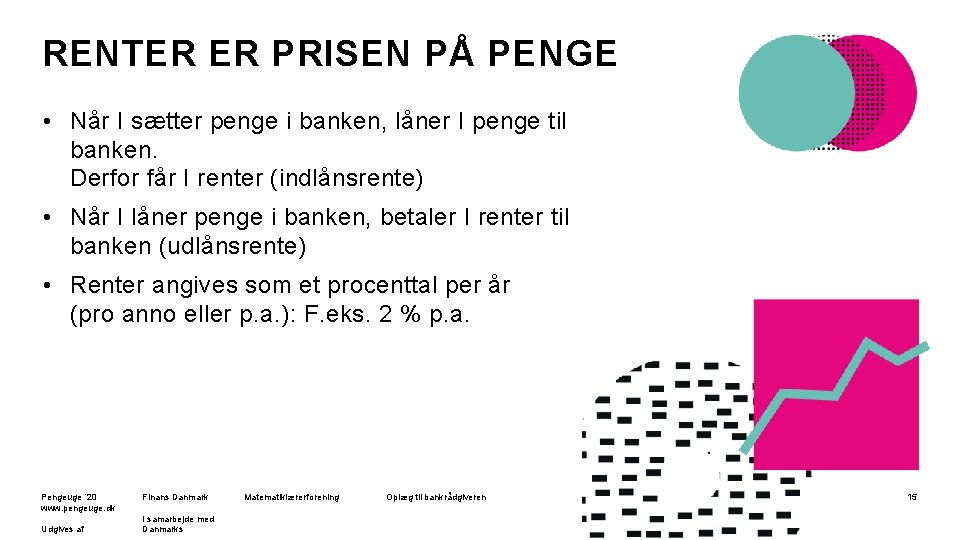 RENTER ER PRISEN PÅ PENGE • Når I sætter penge i banken, låner I