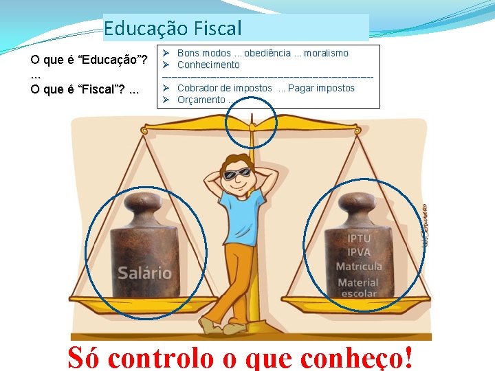 Educação Fiscal Ø Bons modos. . . obediência. . . moralismo O que é