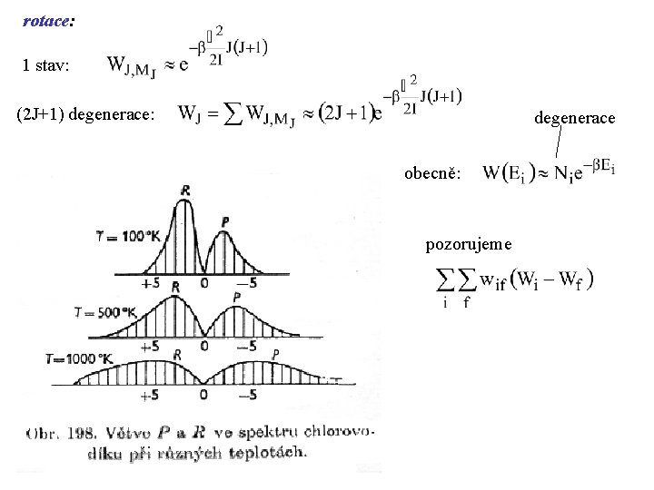 rotace: 1 stav: (2 J+1) degenerace: degenerace obecně: pozorujeme 