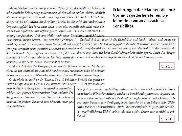 Erfahrungen der Männer, die ihre Vorhaut wiederherstellen. Sie bemerken einen Zuwachs an Sensibilität. S.