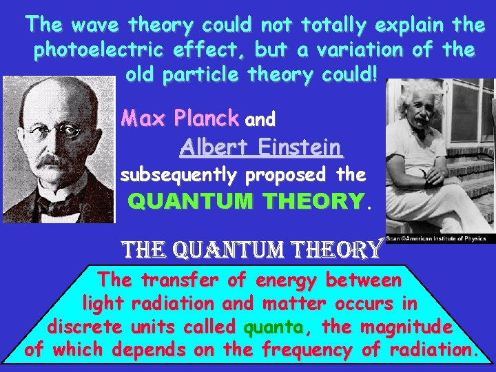 The wave theory could not totally explain the photoelectric effect, but a variation of