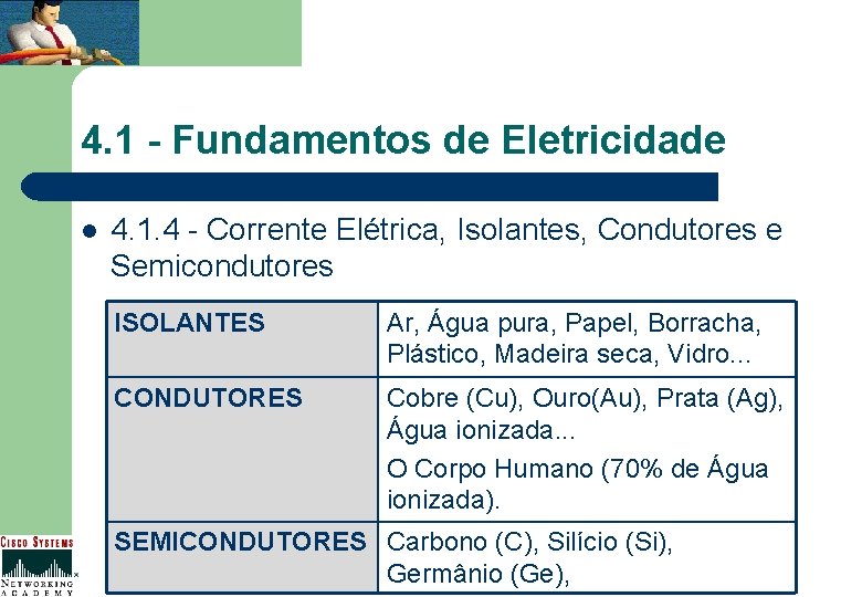 4. 1 - Fundamentos de Eletricidade l 4. 1. 4 - Corrente Elétrica, Isolantes,