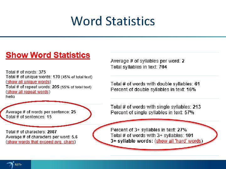 Word Statistics 