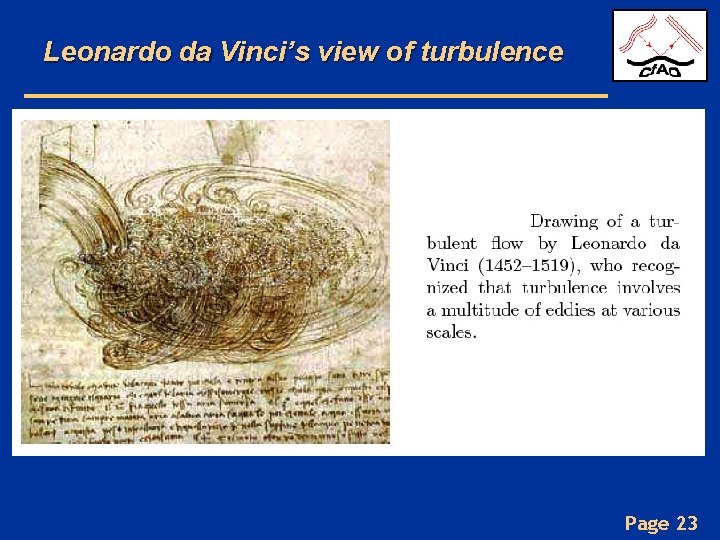 Leonardo da Vinci’s view of turbulence Page 23 