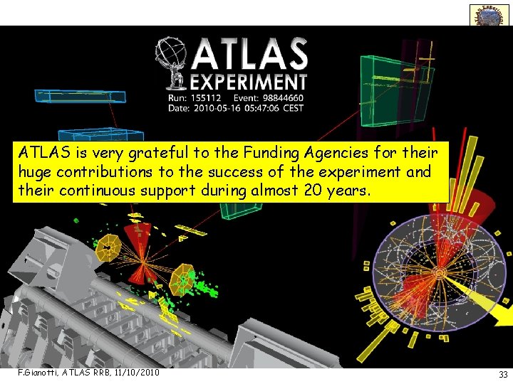 ATLAS is very grateful to the Funding Agencies for their huge contributions to the