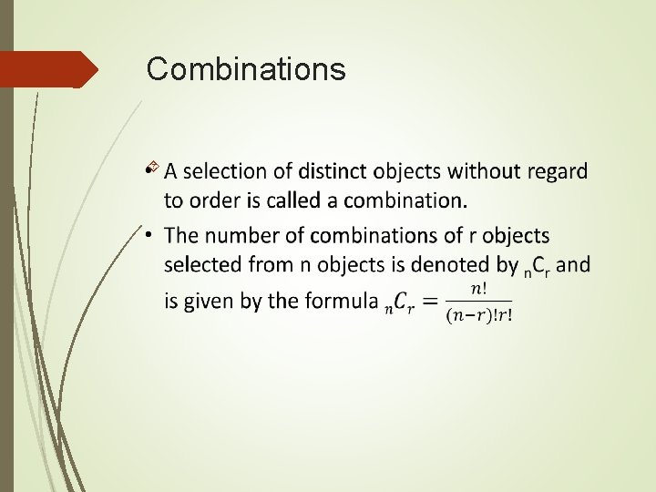 Combinations Combinations