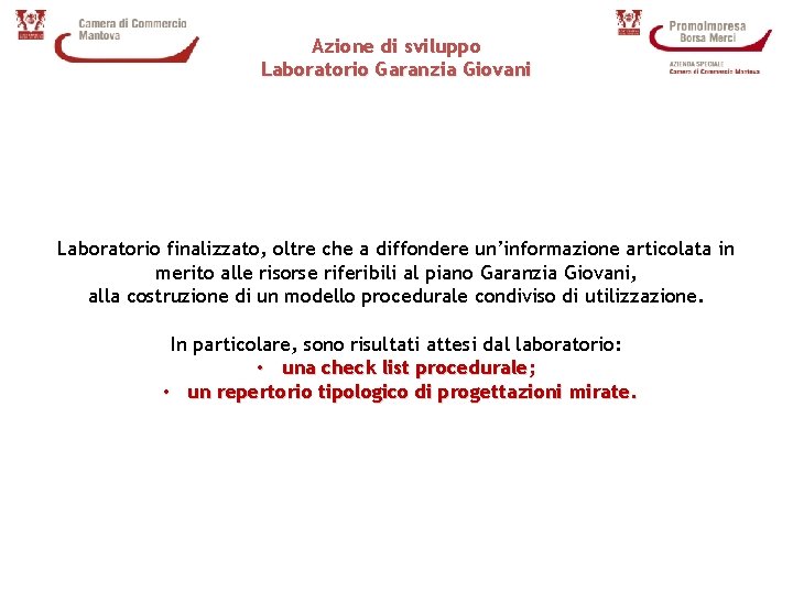 Azione di sviluppo Laboratorio Garanzia Giovani Laboratorio finalizzato, oltre che a diffondere un’informazione articolata