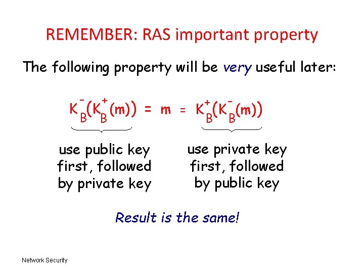 REMEMBER: RAS important property The following property will be very useful later: - +