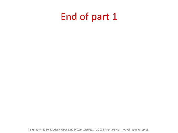 End of part 1 Tanenbaum & Bo, Modern Operating Systems: 4 th ed. ,