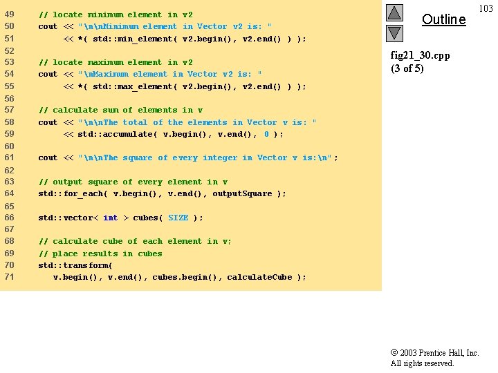 49 50 51 // locate minimum element in v 2 cout << "nn. Minimum