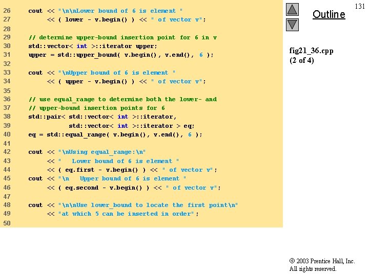 26 27 28 29 30 31 32 33 34 cout << "nn. Lower bound