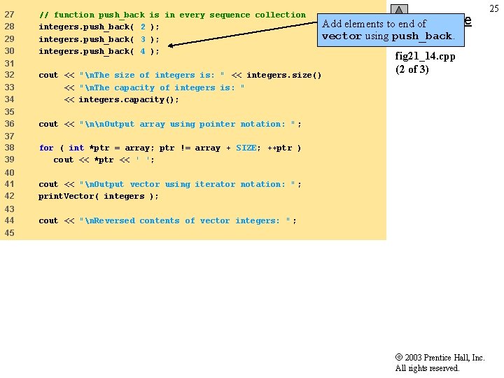 27 28 29 30 // function push_back integers. push_back( 2 integers. push_back( 3 integers.